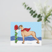Great Dane KerstMail Fawn UC Feestdagenkaart (Staand voorkant)