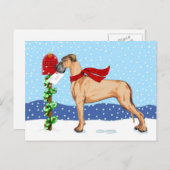 Great Dane KerstMail Fawn UC Feestdagenkaart (Voorkant / Achterkant)