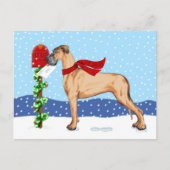 Great Dane KerstMail Fawn UC Feestdagenkaart (Voorkant)