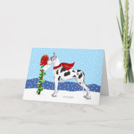 Great Dane KerstMail Harlequin Feestdagen Kaart
