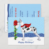 Great Dane KerstMail Harlequin Kaart (Voorkant / Achterkant)