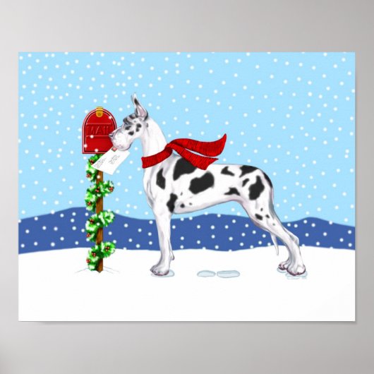 Great Dane KerstMail Harlequin Poster (Voorkant)