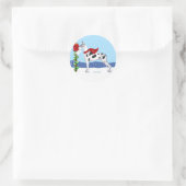 Great Dane KerstMail Harlequin Ronde Sticker (Tas)