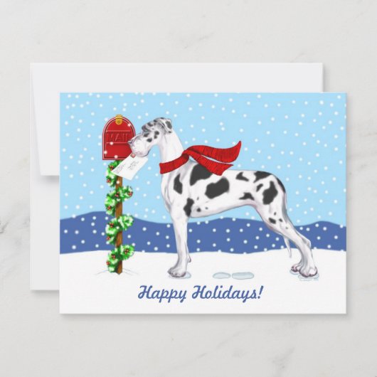 Great Dane KerstMail Harlequin UC Kaart (Voorkant)