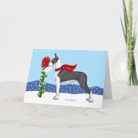 Great Dane KerstMail Mantle Feestdagen Kaart (Voorkant)