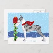 Great Dane KerstMail Merle Feestdagenkaart (Voorkant / Achterkant)