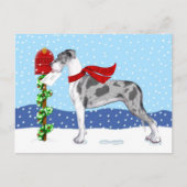 Great Dane KerstMail Merle UC Feestdagenkaart (Voorkant)