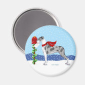 Great Dane KerstMail Merle UC Magneet (Voorkant / Achterkant)
