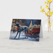 Great Dane Kerstmis Kaart (Gele Bloem)