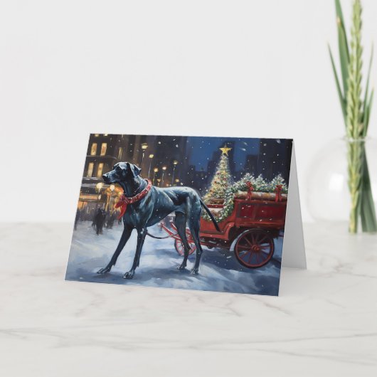 Great Dane Kerstmis Kaart (Voorkant)