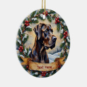 Great Dane Kerstmis Keramisch Ornament (Rechts)