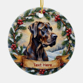 Great Dane Kerstmis Keramisch Ornament (Voorkant)