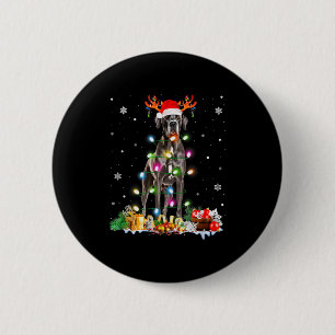 Great Dane Kerstmis Kerstmannenhoed Sprookjesachti Ronde Button 5,7 Cm