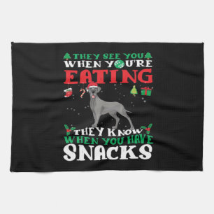 Great Dane Kerstmis leuk Klassiek T-shirt Theedoek