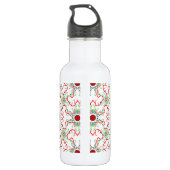 Great Dane kerstpatroon rood Waterfles (Achterkant)