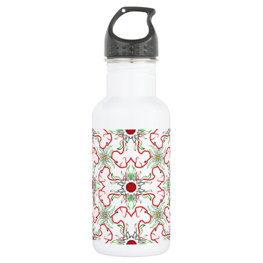 Great Dane kerstpatroon rood Waterfles (Voorkant)