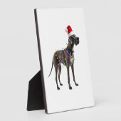 Great Dane Kerstvakantie Licht (1) Fotoplaat (Zijkant)