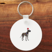 Great Dane Kerstvakantie Licht (1) Sleutelhanger (Voorkant)