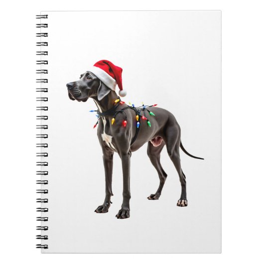 Great Dane Kerstvakantie Licht  (2) Notitieboek (Voorkant)
