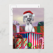 Great Dane Kerstverrassingsblauw UC Feestdagenkaart (Voorkant / Achterkant)
