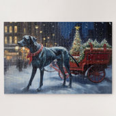 Great Dane Kerstviering Seizoen Legpuzzel (Horizontaal)