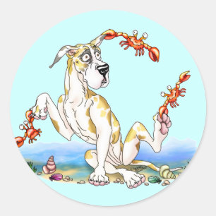 Great Dane Kinda Crabby Fawnequin Ronde Sticker