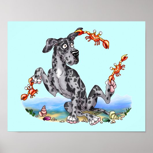 Great Dane Kinda Crabby Merle UC Poster (Voorkant)
