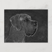 Great Dane kop houtskool tekening Briefkaart (Voorkant)