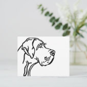 Great dane kop tekening briefkaart (Staand voorkant)