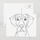 Great Dane kop tekening II Briefkaart (Voorkant / Achterkant)