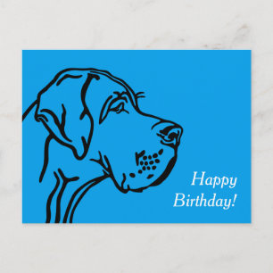 Great Dane koptekening Briefkaart