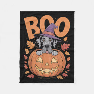 Great Dane-kostuum op pompoen Halloween Great Dane Fleece Deken