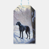 Great Dane Laat het Sneeuwen Kerstmis Cadeaulabel (Achterkant)
