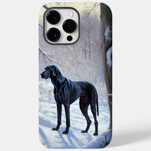 Great Dane Laat het Sneeuwen Kerstmis Case-Mate iPhone Case (Achterkant)