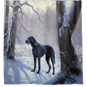 Great Dane Laat het Sneeuwen Kerstmis Douchegordijn (Voorkant)