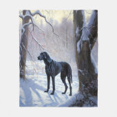 Great Dane Laat het Sneeuwen Kerstmis Fleece Deken (Voorkant)