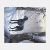 Great Dane Laat het Sneeuwen Kerstmis Fleece Deken (Voorkant (Horizontaal))