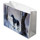 Great Dane Laat het Sneeuwen Kerstmis Groot Cadeauzakje (Achterkant Gekanteld)