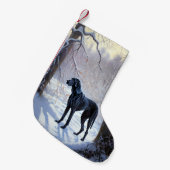 Great Dane Laat het Sneeuwen Kerstmis Kleine Kerstsok (Voorkant (Hangend))