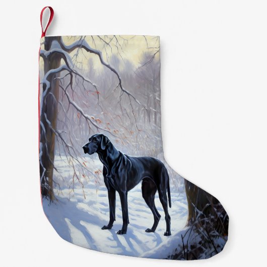 Great Dane Laat het Sneeuwen Kerstmis Kleine Kerstsok (Voorkant)