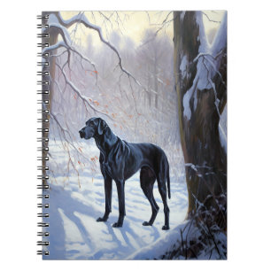 Great Dane Laat het Sneeuwen Kerstmis Notitieboek