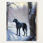 Great Dane Laat het Sneeuwen Kerstmis Planner (Achterkant)