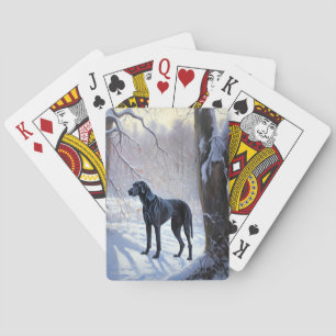 Great Dane Laat het Sneeuwen Kerstmis Pokerkaarten