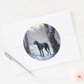 Great Dane Laat het Sneeuwen Kerstmis Ronde Sticker (Envelop)