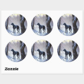 Great Dane Laat het Sneeuwen Kerstmis Ronde Sticker (Vel)