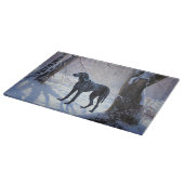 Great Dane Laat het Sneeuwen Kerstmis Snijplank (Hoek)