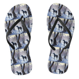 Great Dane Laat het Sneeuwen Kerstmis Teenslippers