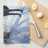 Great Dane Laat het Sneeuwen Kerstmis Theedoek (Quarter Fold)