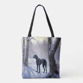 Great Dane Laat het Sneeuwen Kerstmis Tote Bag (Achterkant)