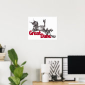 Great Dane Laid Back Black Poster (Thuiskantoor)